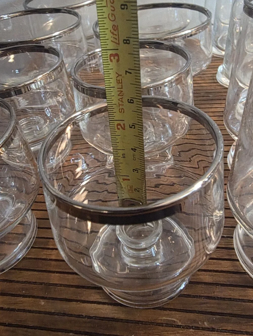 Mid-Century modern, platinum band 15 piece glassware set